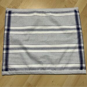 Ralph Lauren Blue and White Striped Cotton Pillow Cover zipper close